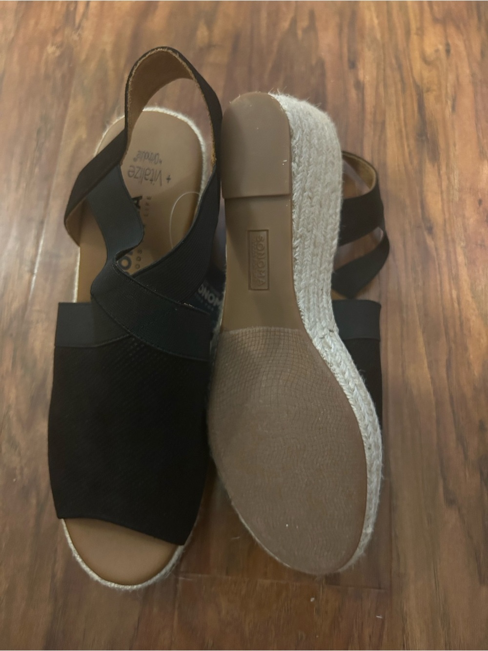 Sonoma Black Espadrille Wedge Sandals Women’s Size 10 NWT Perfect For Summer - Picture 5 of 7